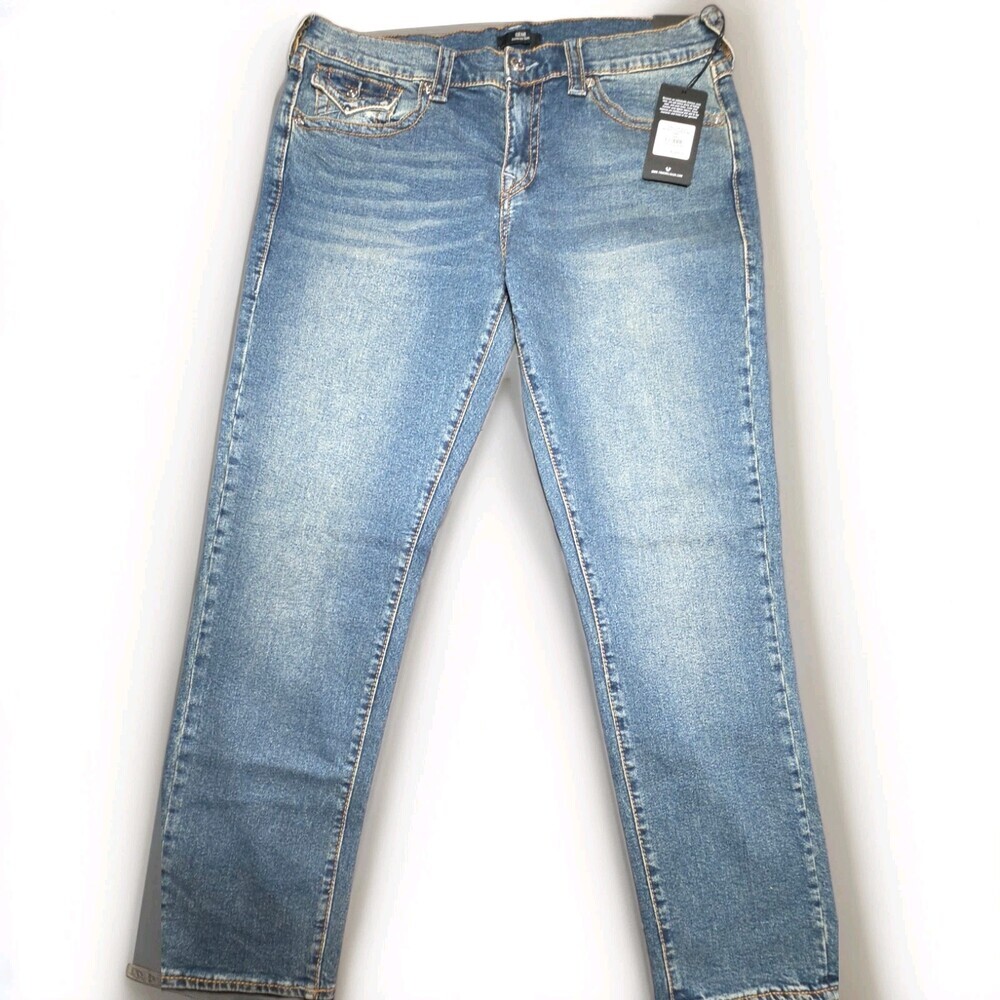 NWT True Religion Geno Big T Flap Slim Jeans Men 34x32 Sku 165